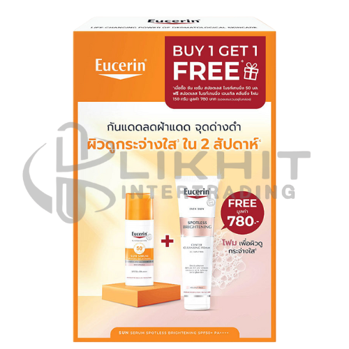 EUCERIN SUN SERUM SPOTLESS BRIGHTENING SPF50+ 50ML.+ FOAM SPOTLESS BRIGHTENING 150G.