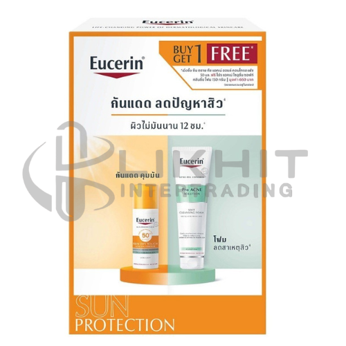 EUCERIN SUN DRY TOUCH 50+ 50ML.+ PRO ACNE CLENSING FOAM 150ML.