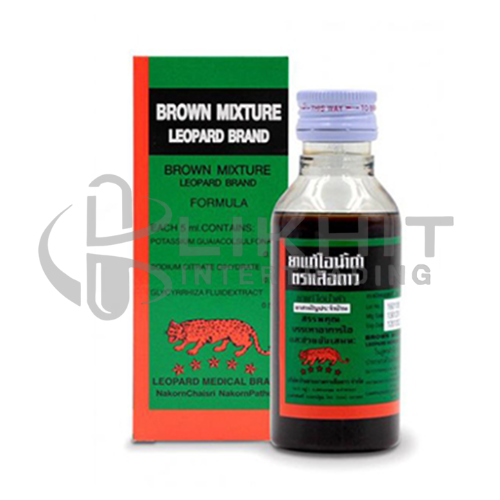 ยาแก้ไอน้ำดำตราเสือดาว-เล็ก 60ML