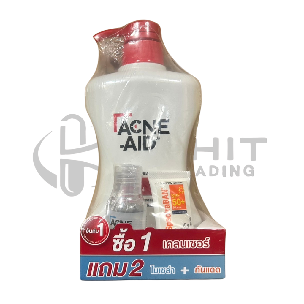 ACNE-AID LIQUID CLEANSER 500ML+MICELLAR 30ML+SPECTRABAN 10G
