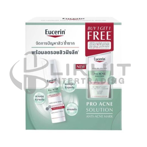 EUCERIN PRO ACNE ANTI-ACNE MARK 40ML.+3X +TREATMENT ++GEL TO FOAM CLEANSER 75ML.