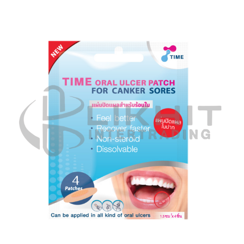 TIME ORAL ULCER PATCH แผ่นปิดแผลในปาก 4ชิ้น
