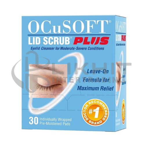 [0948] OCUSOFT LID SCRUB PLUS PAD ฟ้า 30'S 