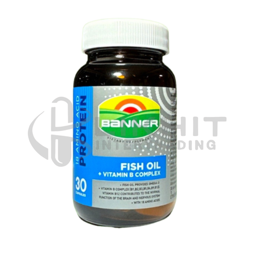 [1156] BANNER FISH OIL +VITAMIN-B สีฟ้า 30'S