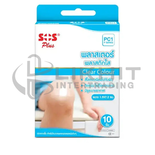 [2228] SOS PLASTER PC1 (1.9X7.2CM) พลาสติกสีใส 10'S