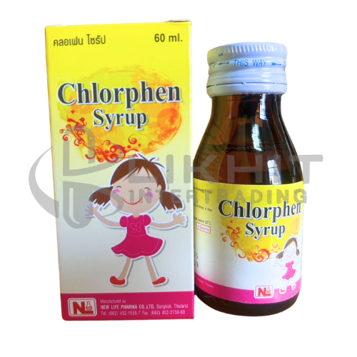 [2627] CHLORPHEN SYR 60ML เหลือง