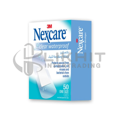 [3793] 3M NEXCARE CLEAR WATERPROOF BANDAGES พลาสเตอร์ใส กันน้ำ 50ชิ้น (25mm*72mm)